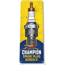 TIN SIGN “Champion Service" Metal Spark Plugs Gas Oil Garage Shop Bar A849 #   272593780442